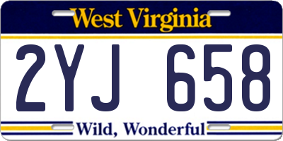 WV license plate 2YJ658