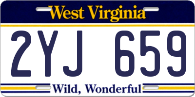 WV license plate 2YJ659