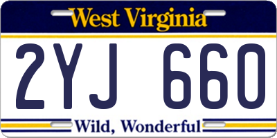 WV license plate 2YJ660