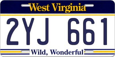 WV license plate 2YJ661