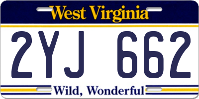 WV license plate 2YJ662