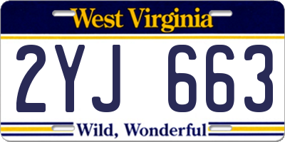 WV license plate 2YJ663