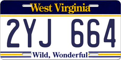 WV license plate 2YJ664