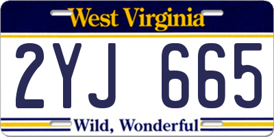 WV license plate 2YJ665