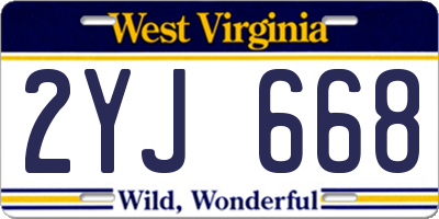 WV license plate 2YJ668