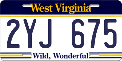 WV license plate 2YJ675