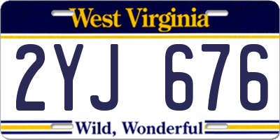 WV license plate 2YJ676