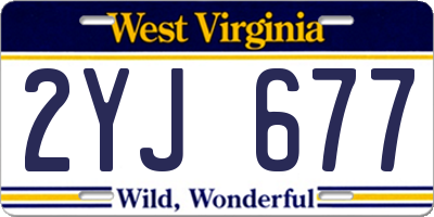 WV license plate 2YJ677