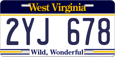 WV license plate 2YJ678