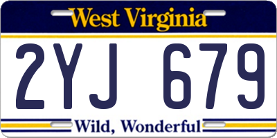 WV license plate 2YJ679