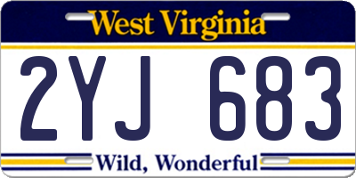 WV license plate 2YJ683