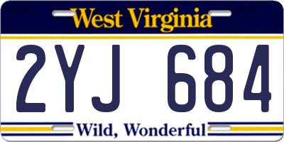 WV license plate 2YJ684
