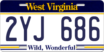 WV license plate 2YJ686