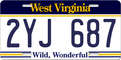 WV license plate 2YJ687