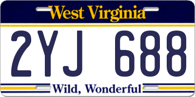 WV license plate 2YJ688