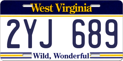 WV license plate 2YJ689