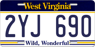 WV license plate 2YJ690