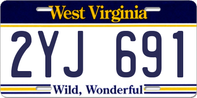 WV license plate 2YJ691