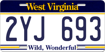 WV license plate 2YJ693