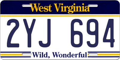 WV license plate 2YJ694