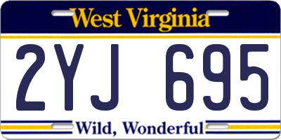 WV license plate 2YJ695