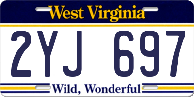 WV license plate 2YJ697