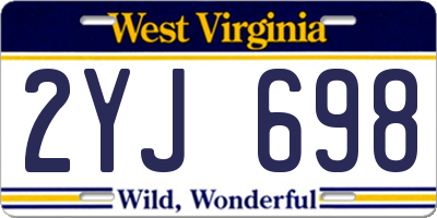 WV license plate 2YJ698