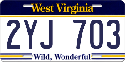 WV license plate 2YJ703