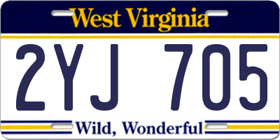 WV license plate 2YJ705