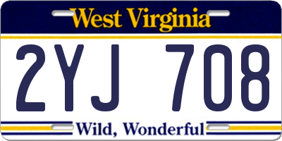 WV license plate 2YJ708