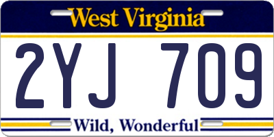 WV license plate 2YJ709
