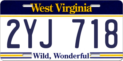 WV license plate 2YJ718
