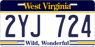 WV license plate 2YJ724