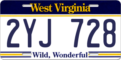 WV license plate 2YJ728