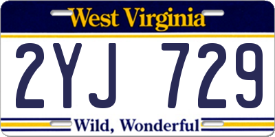 WV license plate 2YJ729