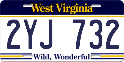 WV license plate 2YJ732