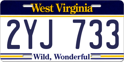 WV license plate 2YJ733