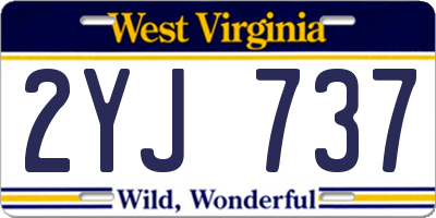 WV license plate 2YJ737