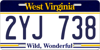 WV license plate 2YJ738