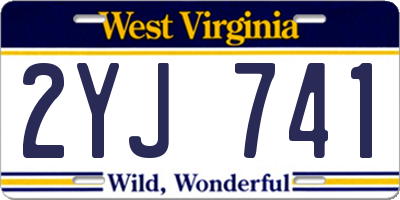 WV license plate 2YJ741
