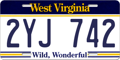 WV license plate 2YJ742
