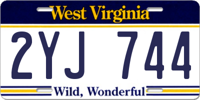 WV license plate 2YJ744