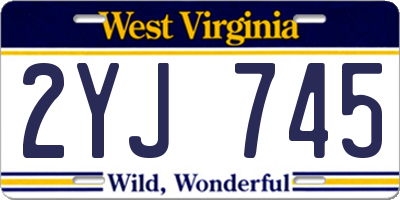 WV license plate 2YJ745