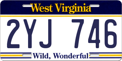 WV license plate 2YJ746