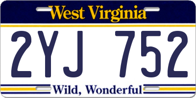 WV license plate 2YJ752
