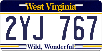 WV license plate 2YJ767