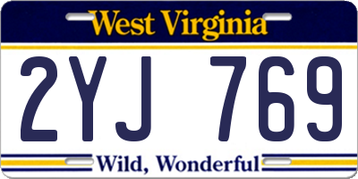 WV license plate 2YJ769