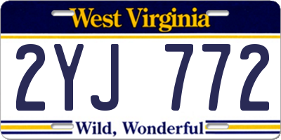WV license plate 2YJ772