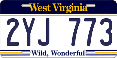 WV license plate 2YJ773