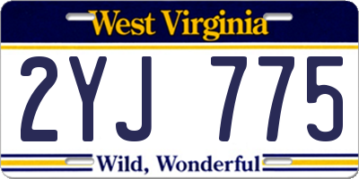 WV license plate 2YJ775